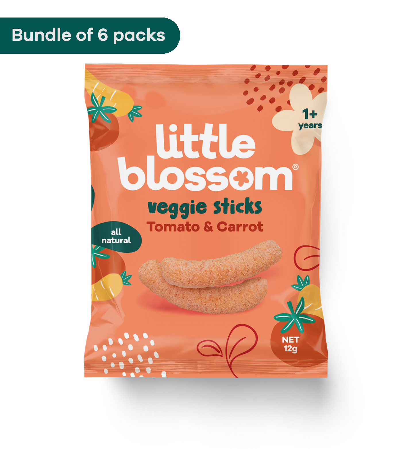 Veggie Sticks - Tomato & Carrot (Bundle of 6)