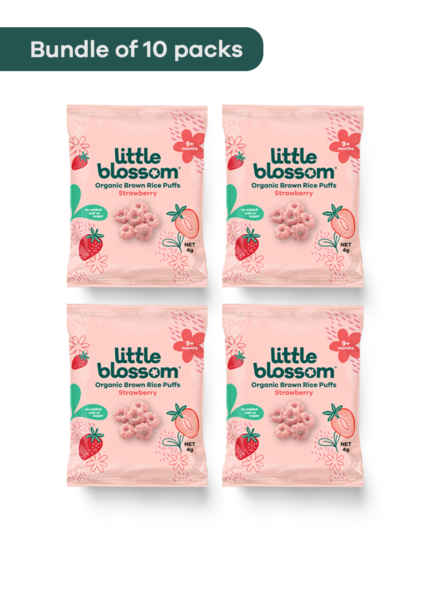 Mini Organic Strawberry Puffs (Bundle of 10 packs)